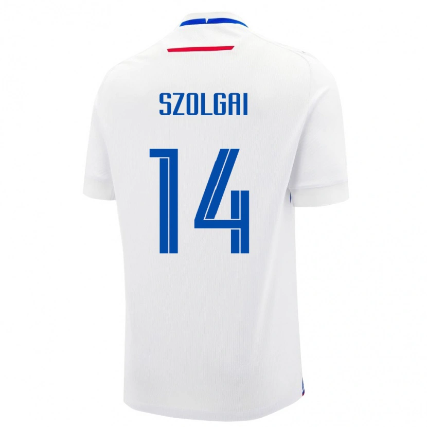 DanxenレディーススロバキアMate Szolgai#14白 青アウェイシャツ26-28ジャージーユニフォーム