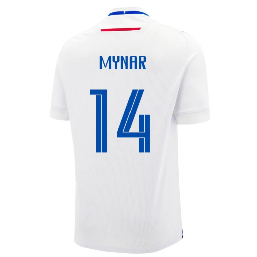 DanxenレディーススロバキアMichal Mynar#14白 青アウェイシャツ26-28ジャージーユニフォーム