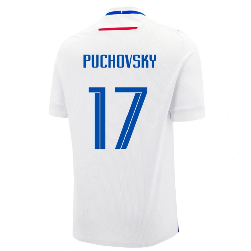 DanxenレディーススロバキアDavid Puchovsky#17白 青アウェイシャツ26-28ジャージーユニフォーム