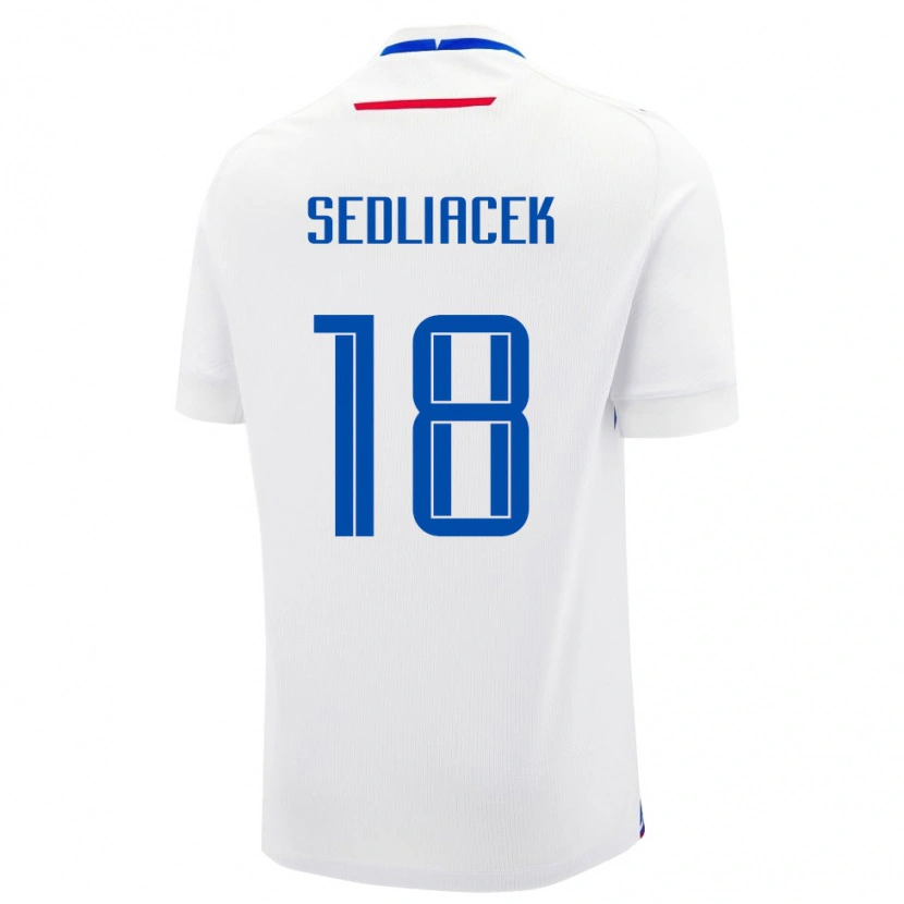 DanxenレディーススロバキアMatej Sedliacek#18白 青アウェイシャツ26-28ジャージーユニフォーム