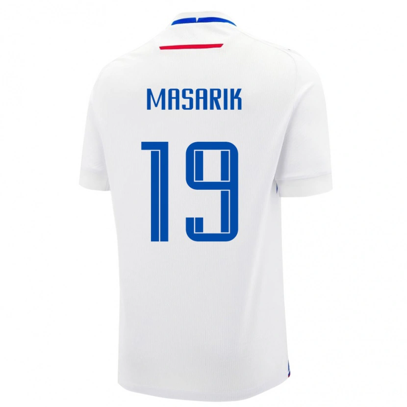 DanxenレディーススロバキアMarian Masarik#19白 青アウェイシャツ26-28ジャージーユニフォーム