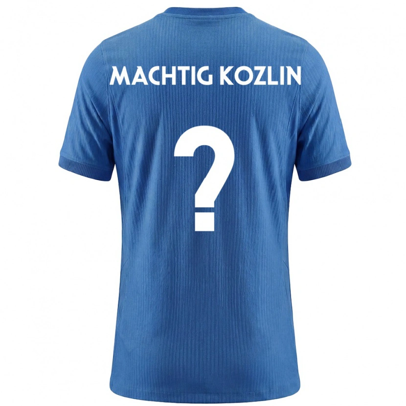 DanxenレディーススロベニアVid Mächtig Kozlin#0青 白アウェイシャツ26-28ジャージーユニフォーム