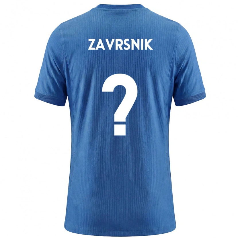 DanxenレディーススロベニアNik Zavrsnik#0青 白アウェイシャツ26-28ジャージーユニフォーム