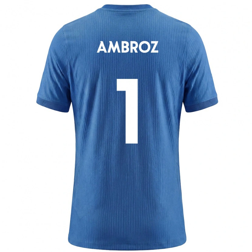 DanxenレディーススロベニアLan Ambroz#1青 白アウェイシャツ26-28ジャージーユニフォーム