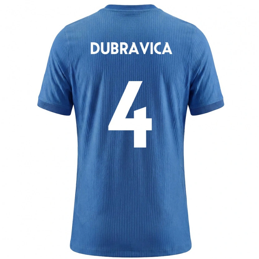 DanxenレディーススロベニアLeon Dubravica#4青 白アウェイシャツ26-28ジャージーユニフォーム