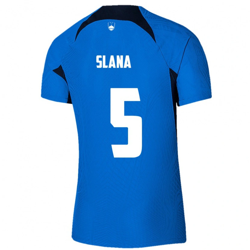 DanxenレディーススロベニアFilip Slana#5青 白アウェイシャツ26-28ジャージーユニフォーム