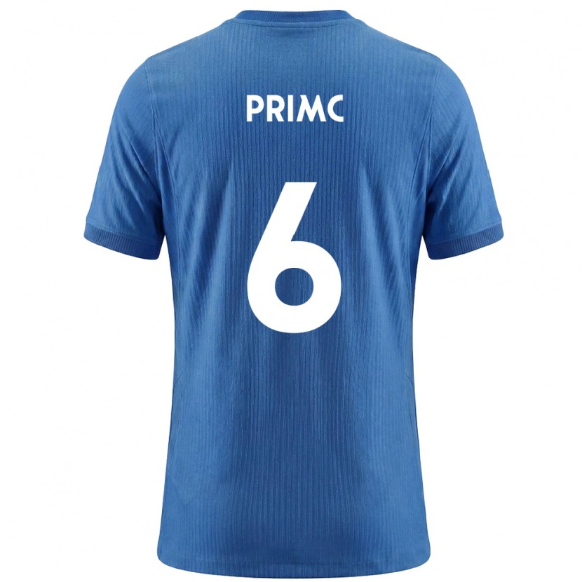 DanxenレディーススロベニアTai Primc#6青 白アウェイシャツ26-28ジャージーユニフォーム