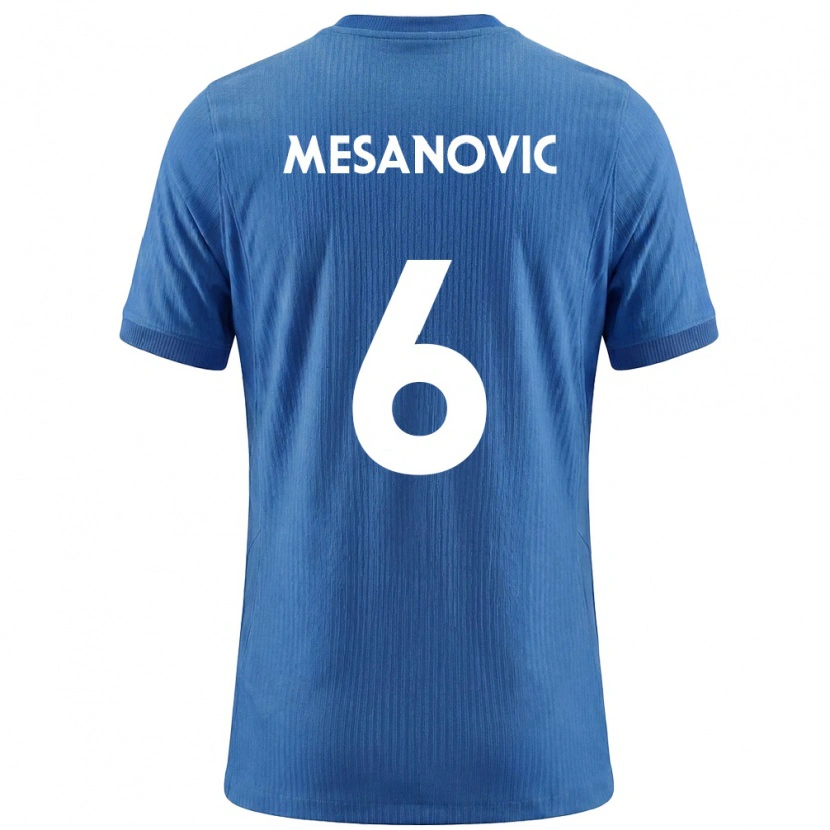 DanxenレディーススロベニアEmin Mesanovic#6青 白アウェイシャツ26-28ジャージーユニフォーム