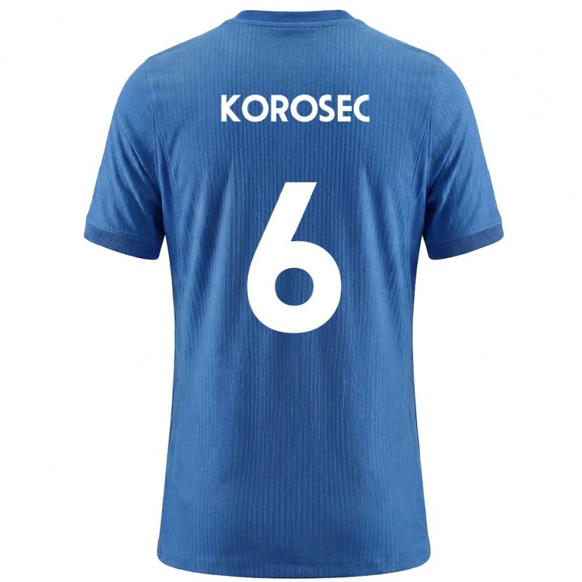 DanxenレディーススロベニアKaja Korošec#6青 白アウェイシャツ26-28ジャージーユニフォーム