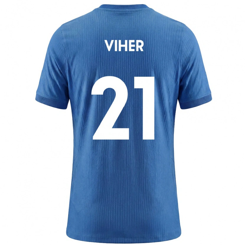 DanxenレディーススロベニアNejc Viher#21青 白アウェイシャツ26-28ジャージーユニフォーム