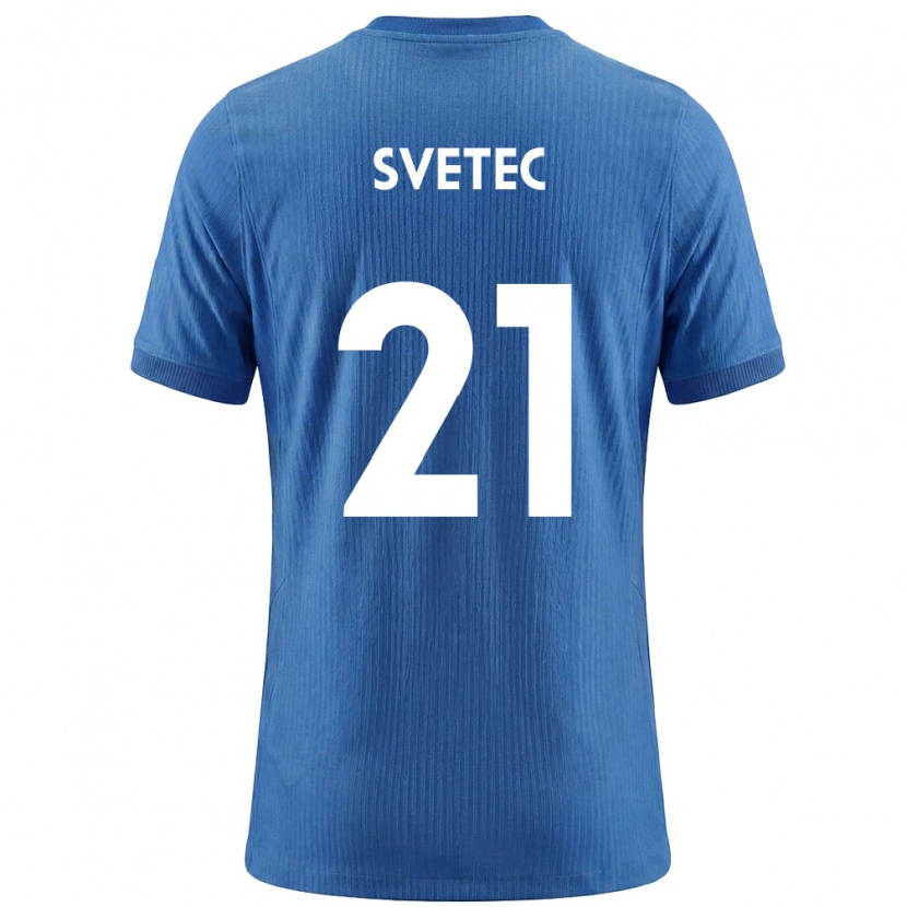 DanxenレディーススロベニアZiga Svetec#21青 白アウェイシャツ26-28ジャージーユニフォーム