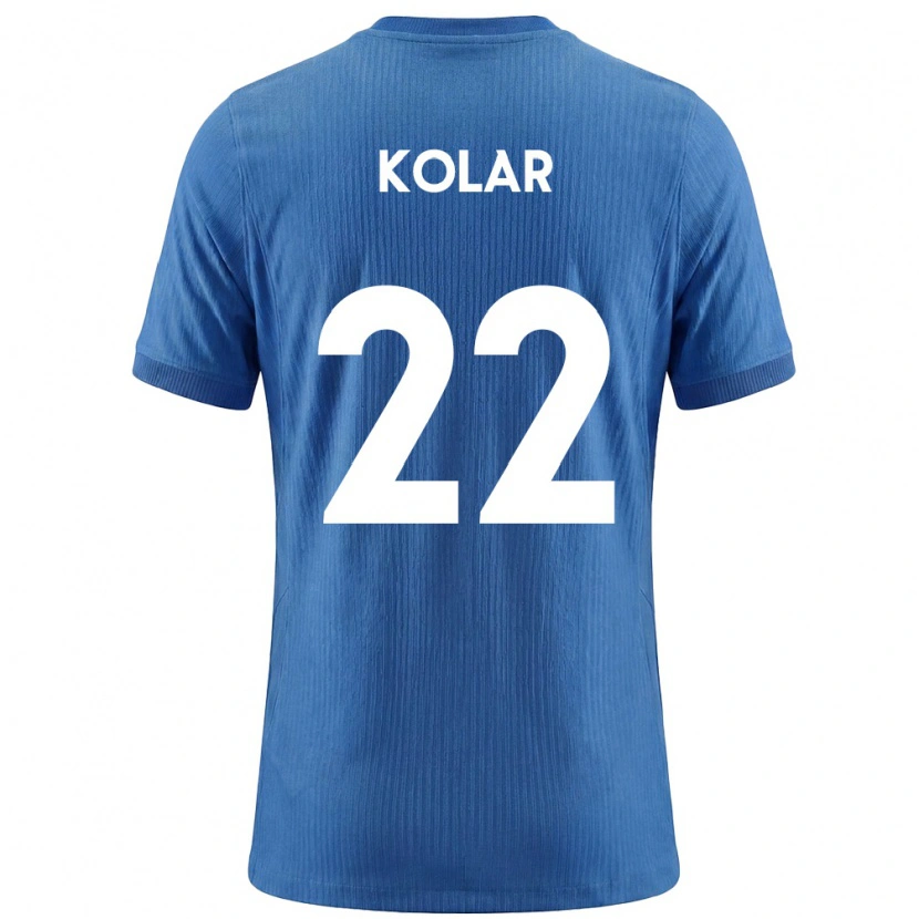 DanxenレディーススロベニアLuka Kolar#22青 白アウェイシャツ26-28ジャージーユニフォーム