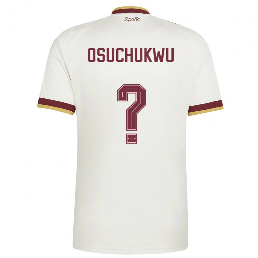 DanxenレディーススペインDarlington Osuchukwu#0オフホワイト バーガンディアウェイシャツ26-28ジャージーユニフォーム