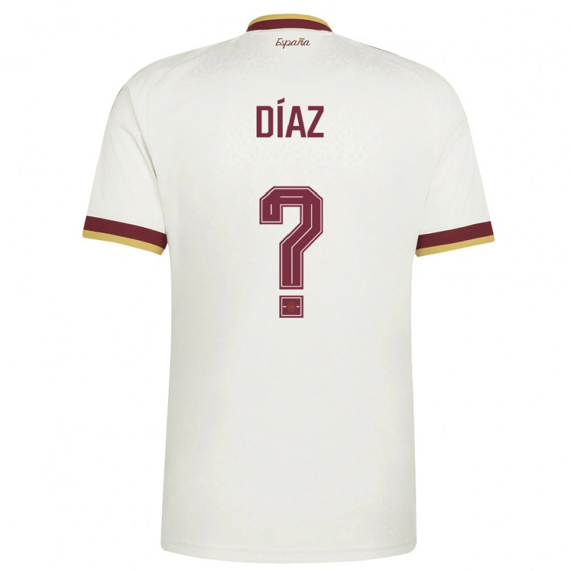 DanxenレディーススペインMario Díaz#0オフホワイト バーガンディアウェイシャツ26-28ジャージーユニフォーム
