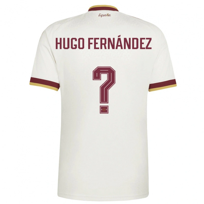 DanxenレディーススペインHugo Fernández#0オフホワイト バーガンディアウェイシャツ26-28ジャージーユニフォーム
