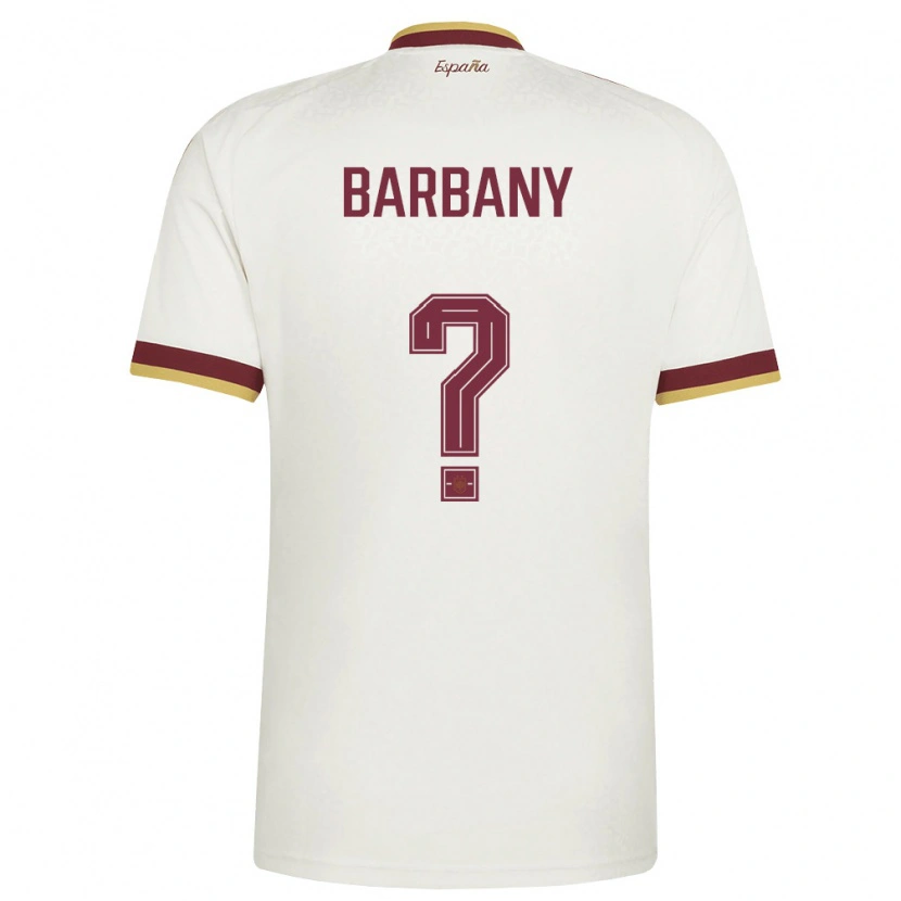 DanxenレディーススペインVíctor Barbany#0オフホワイト バーガンディアウェイシャツ26-28ジャージーユニフォーム