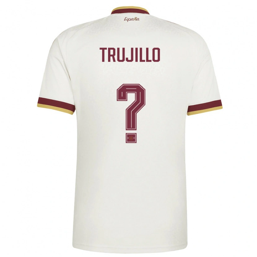 DanxenレディーススペインJairo Trujillo#0オフホワイト バーガンディアウェイシャツ26-28ジャージーユニフォーム