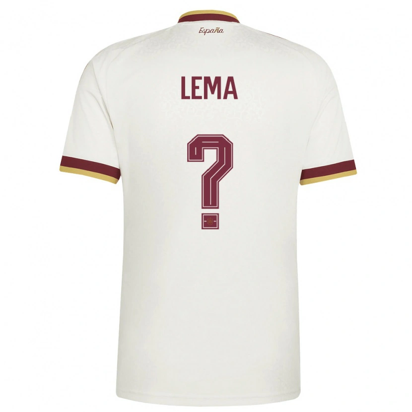 DanxenレディーススペインRaúl Lema#0オフホワイト バーガンディアウェイシャツ26-28ジャージーユニフォーム