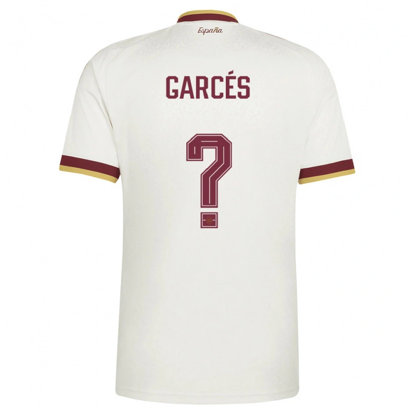 DanxenレディーススペインHugo Garcés#0オフホワイト バーガンディアウェイシャツ26-28ジャージーユニフォーム