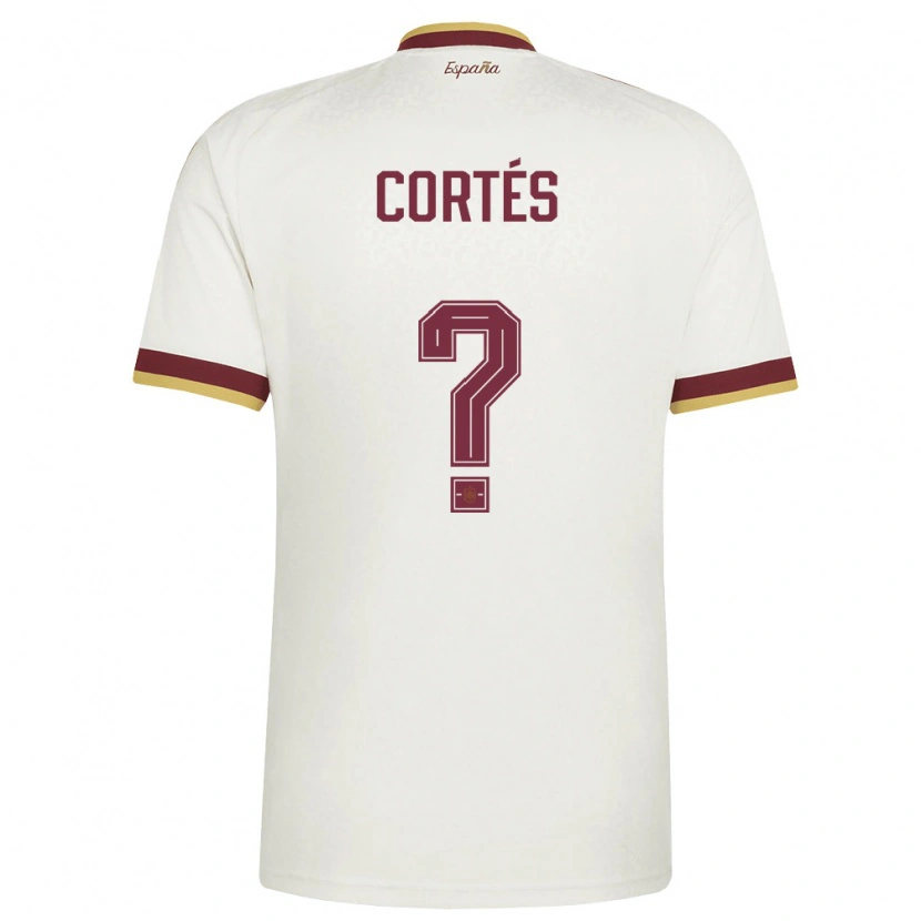 DanxenレディーススペインLucas Cortés#0オフホワイト バーガンディアウェイシャツ26-28ジャージーユニフォーム