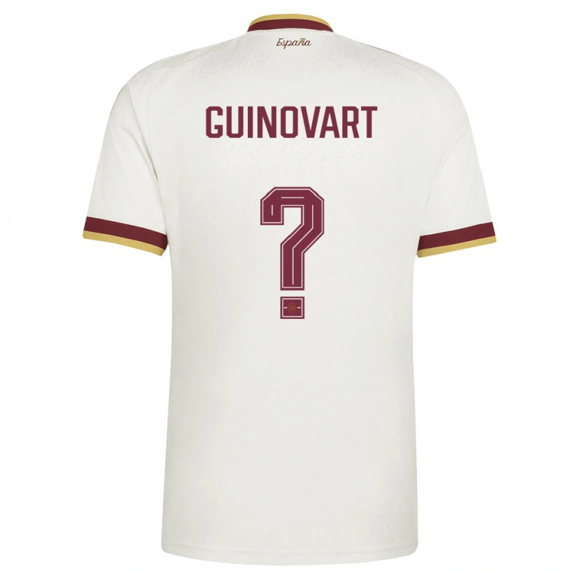 DanxenレディーススペインMartí Guinovart#0オフホワイト バーガンディアウェイシャツ26-28ジャージーユニフォーム