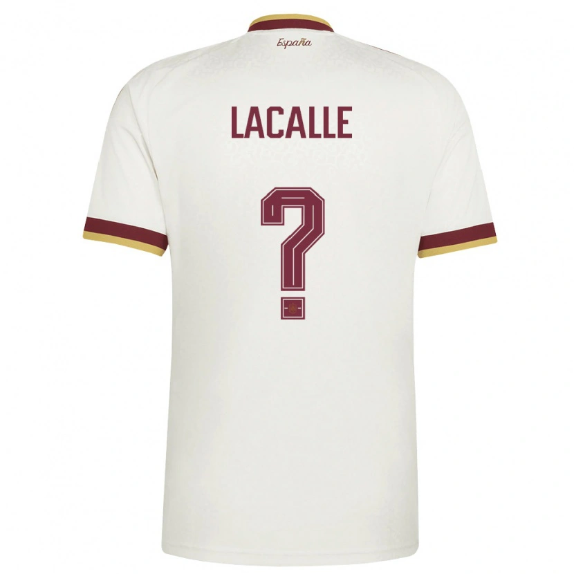 DanxenレディーススペインManuel Lacalle#0オフホワイト バーガンディアウェイシャツ26-28ジャージーユニフォーム