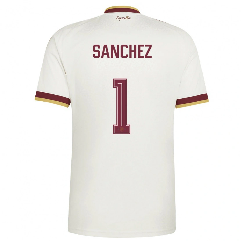Danxenレディーススペインロベルト・サンチェス#1オフホワイト バーガンディアウェイシャツ26-28ジャージーユニフォーム