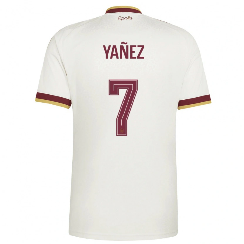 Danxenレディーススペインダニエル・ジャニェス#7オフホワイト バーガンディアウェイシャツ26-28ジャージーユニフォーム