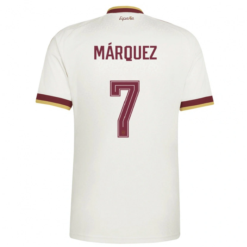 Danxenレディーススペインローザ・マルケス#7オフホワイト バーガンディアウェイシャツ26-28ジャージーユニフォーム