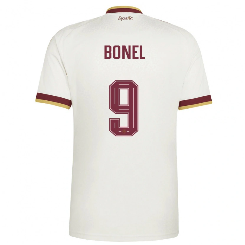 DanxenレディーススペインAsier Bonel#9オフホワイト バーガンディアウェイシャツ26-28ジャージーユニフォーム