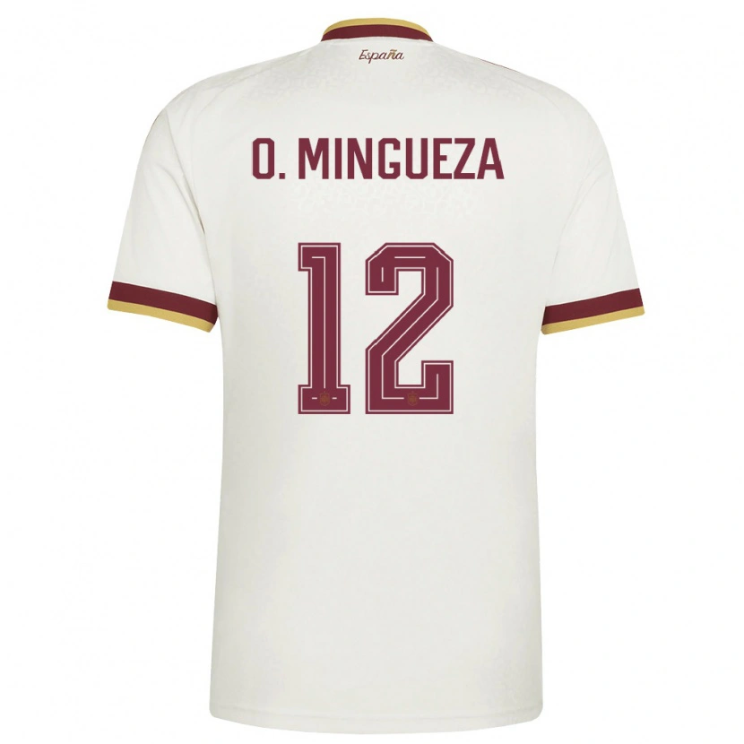 Danxenレディーススペインオスカル・ミンゲサ#12オフホワイト バーガンディアウェイシャツ26-28ジャージーユニフォーム