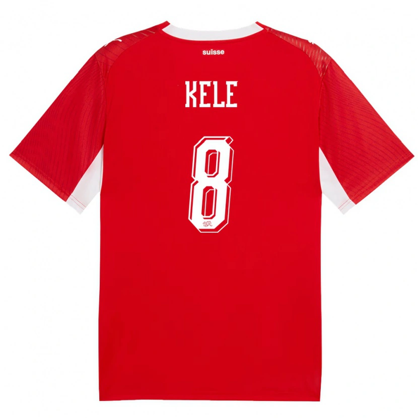 DanxenキッズスイスEron Kele#8赤 白ホームシャツ26-28ジャージーユニフォーム