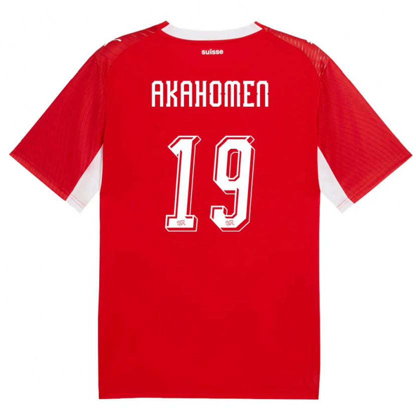 DanxenキッズスイスMarvin Akahomen#19赤 白ホームシャツ26-28ジャージーユニフォーム