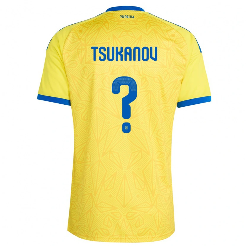 DanxenキッズウクライナViktor Tsukanov#0黄 青ホームシャツ26-28ジャージーユニフォーム