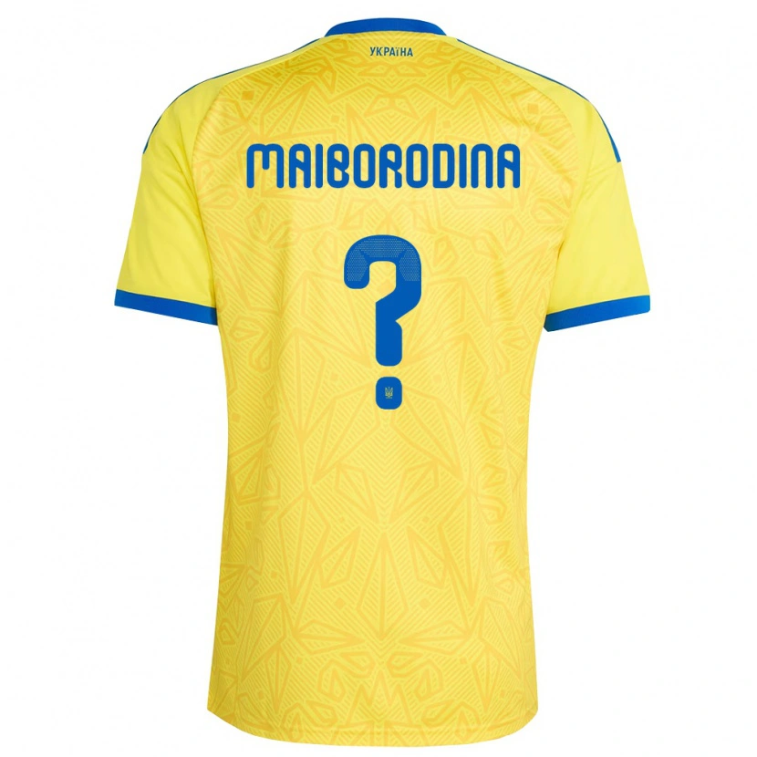 DanxenキッズウクライナIryna Maiborodina#0黄 青ホームシャツ26-28ジャージーユニフォーム