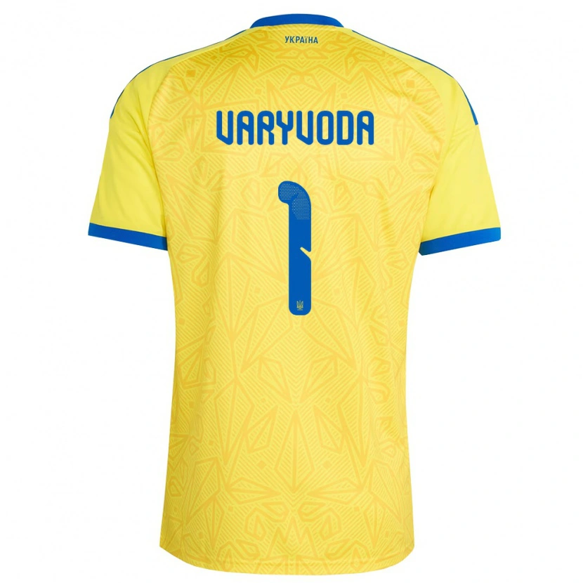 DanxenキッズウクライナOleksandr Varyvoda#1黄 青ホームシャツ26-28ジャージーユニフォーム