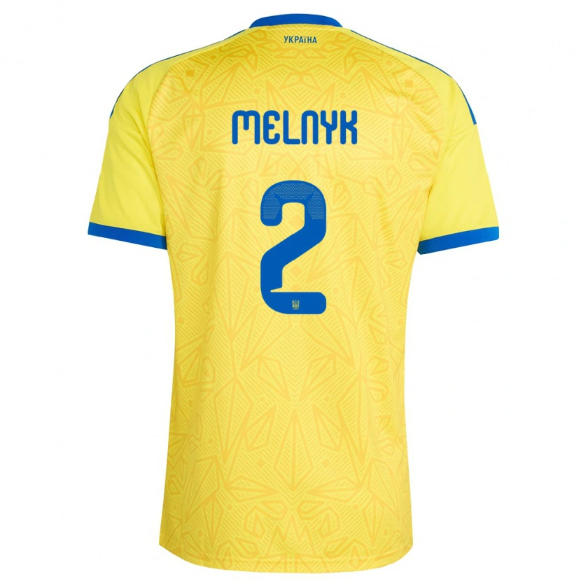 DanxenキッズウクライナMykyta Melnyk#2黄 青ホームシャツ26-28ジャージーユニフォーム