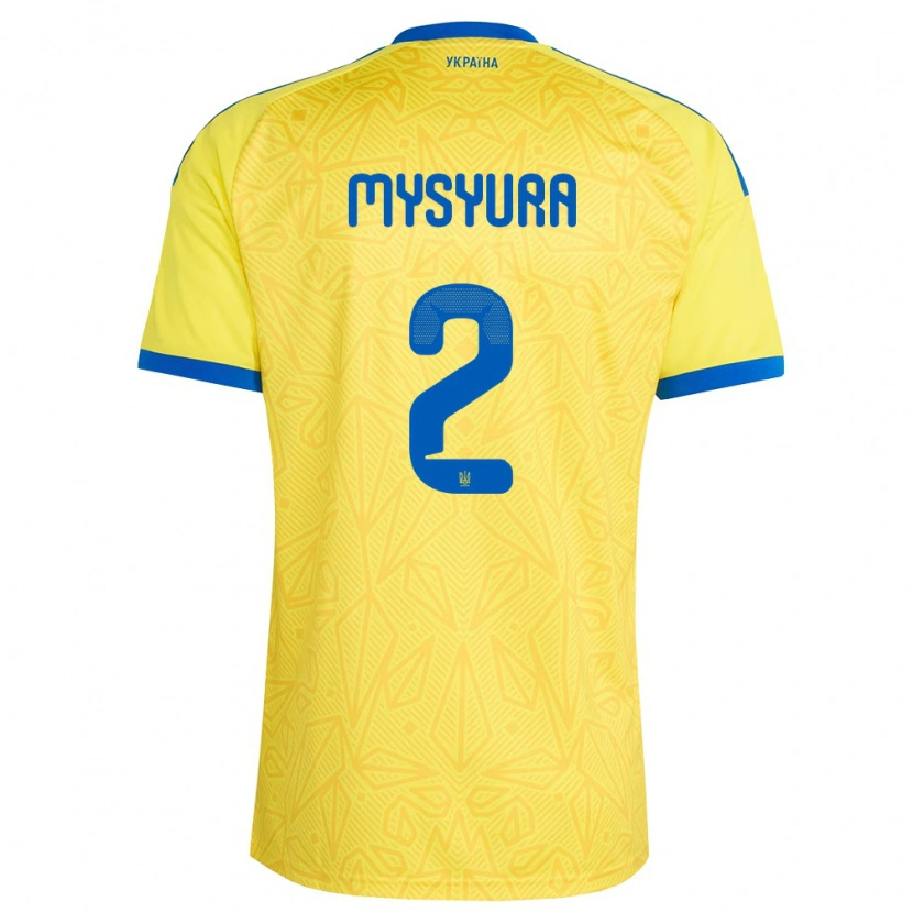 DanxenキッズウクライナMaksym Mysyura#2黄 青ホームシャツ26-28ジャージーユニフォーム