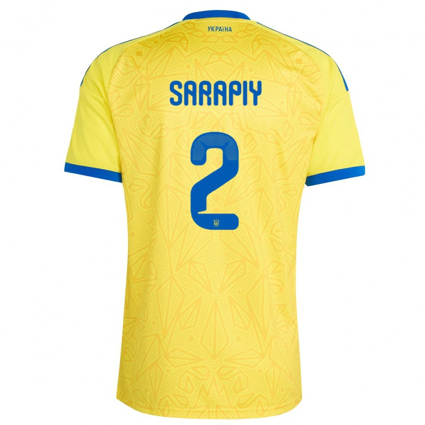 DanxenキッズウクライナEduard Sarapiy#2黄 青ホームシャツ26-28ジャージーユニフォーム