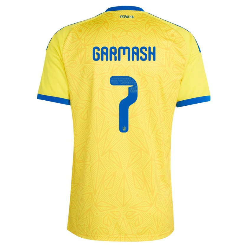 DanxenキッズウクライナYevgen Garmash#7黄 青ホームシャツ26-28ジャージーユニフォーム