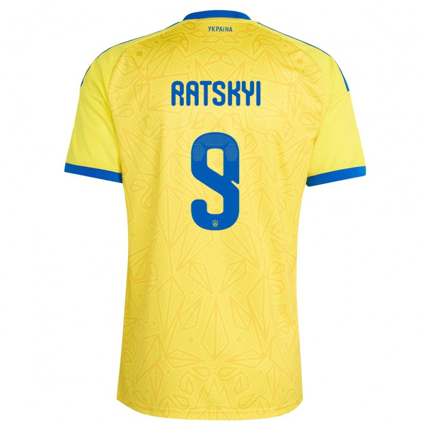 DanxenキッズウクライナMarko Ratskyi#9黄 青ホームシャツ26-28ジャージーユニフォーム
