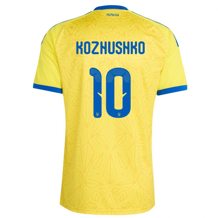 DanxenキッズウクライナYaroslav Kozhushko#10黄 青ホームシャツ26-28ジャージーユニフォーム