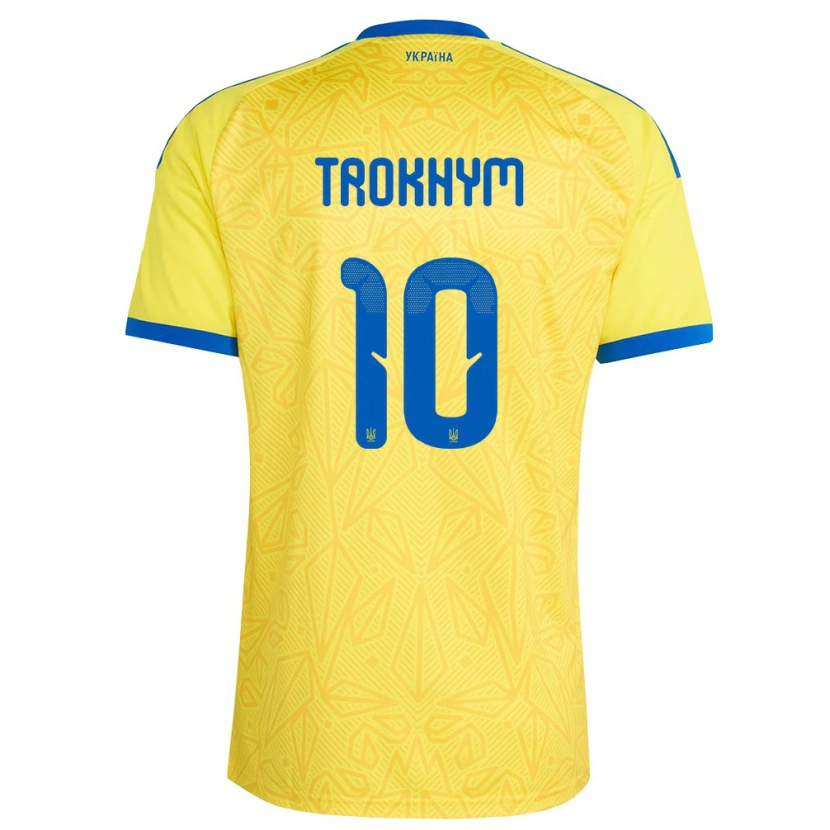 DanxenキッズウクライナArseniy-Tymofiy Trokhym#10黄 青ホームシャツ26-28ジャージーユニフォーム