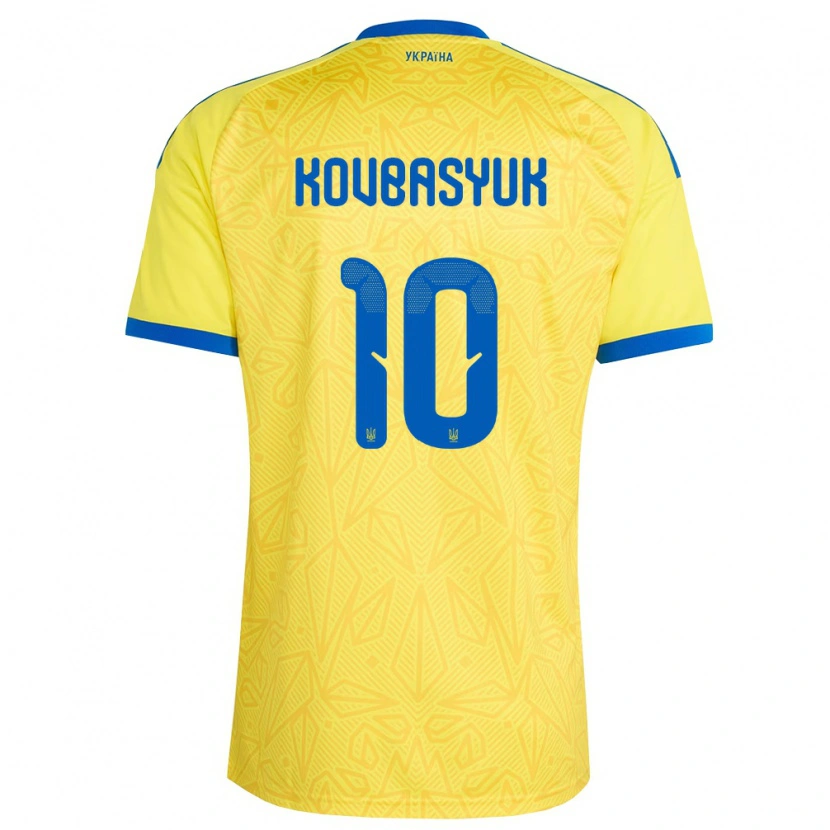DanxenキッズウクライナArtem Kovbasyuk#10黄 青ホームシャツ26-28ジャージーユニフォーム