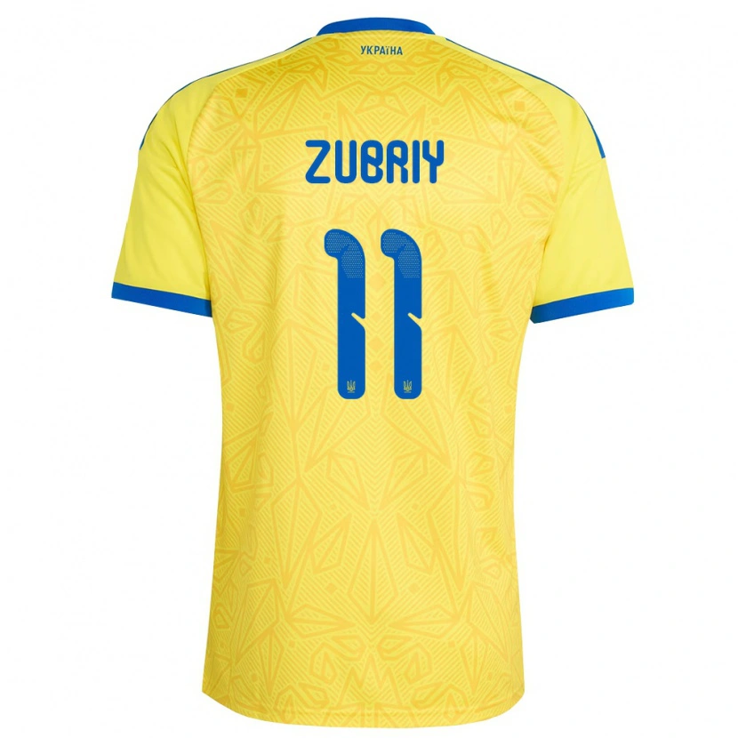 DanxenキッズウクライナArtem Zubriy#11黄 青ホームシャツ26-28ジャージーユニフォーム