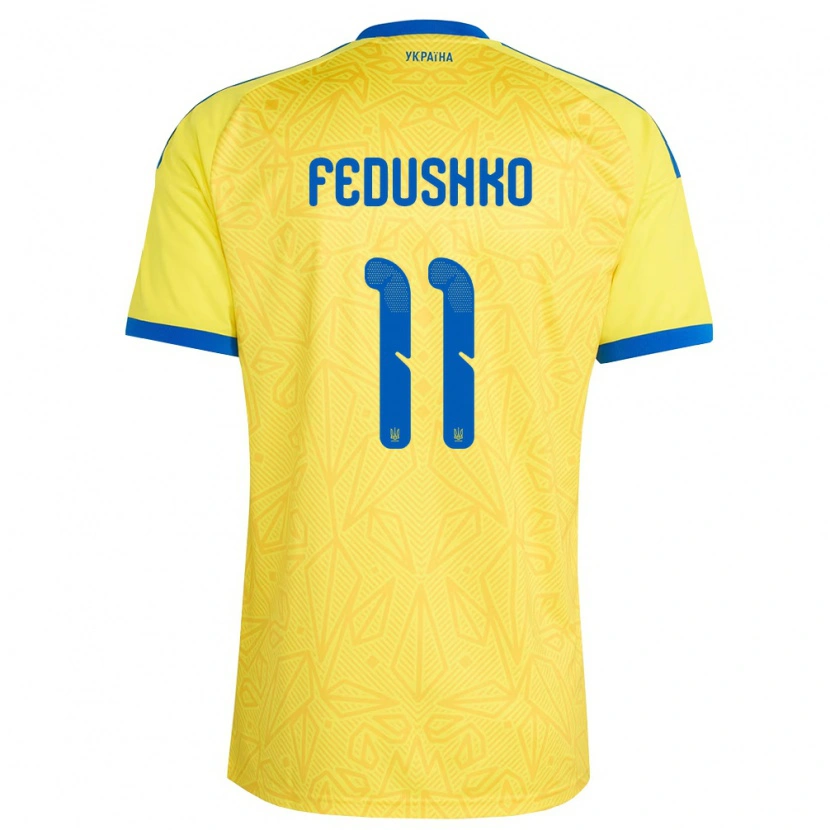 DanxenキッズウクライナArtem Fedushko#11黄 青ホームシャツ26-28ジャージーユニフォーム