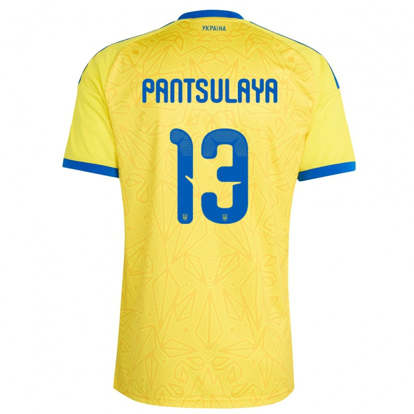 DanxenキッズウクライナNatiya Pantsulaya#13黄 青ホームシャツ26-28ジャージーユニフォーム