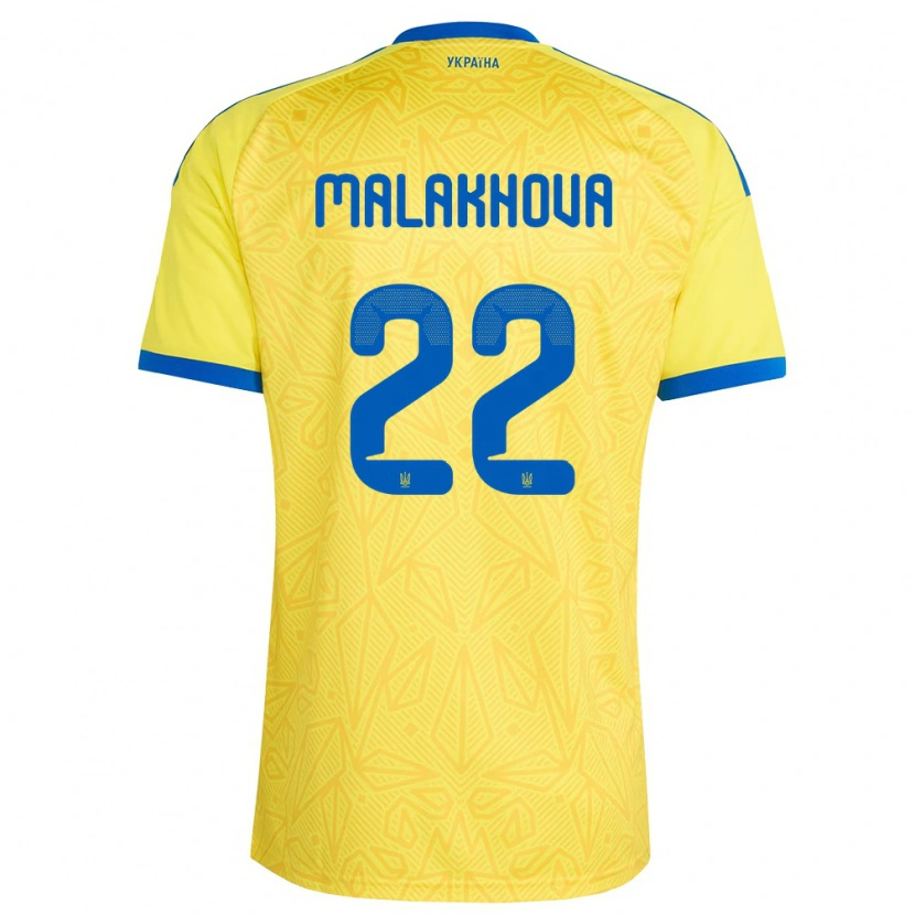 DanxenキッズウクライナYana Malakhova#22黄 青ホームシャツ26-28ジャージーユニフォーム