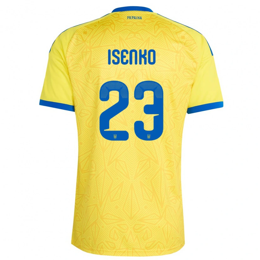 DanxenキッズウクライナPavlo Isenko#23黄 青ホームシャツ26-28ジャージーユニフォーム