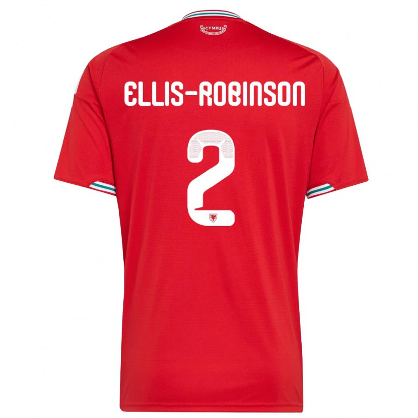 DanxenキッズウェールズEddie Ellis-Robinson#2赤 白 緑ホームシャツ26-28ジャージーユニフォーム